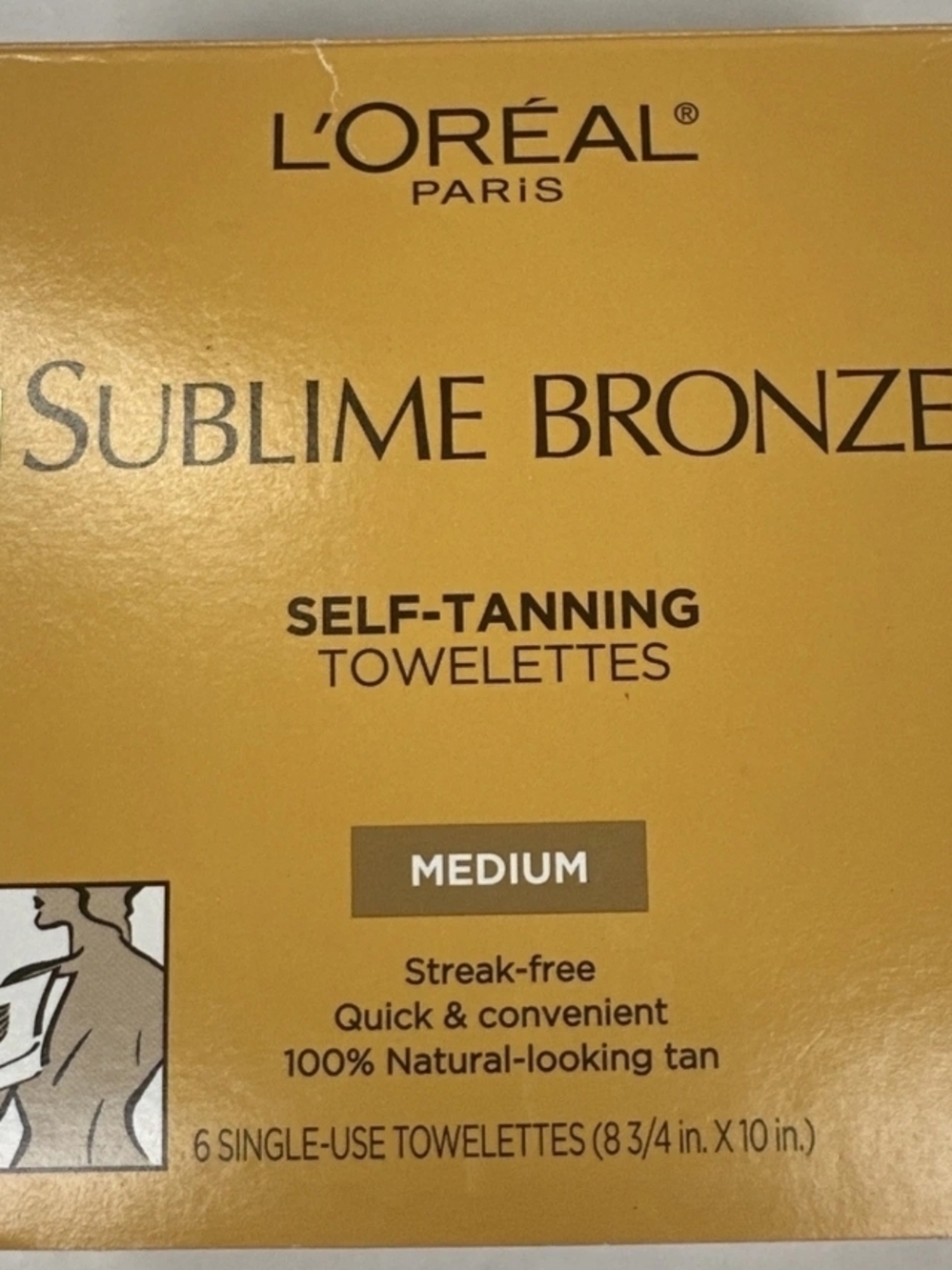 L'Oreal Sublime Bronze Self-Tanning Towelettes - Medium - Gold/Yellow Packaging